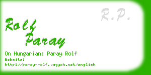 rolf paray business card